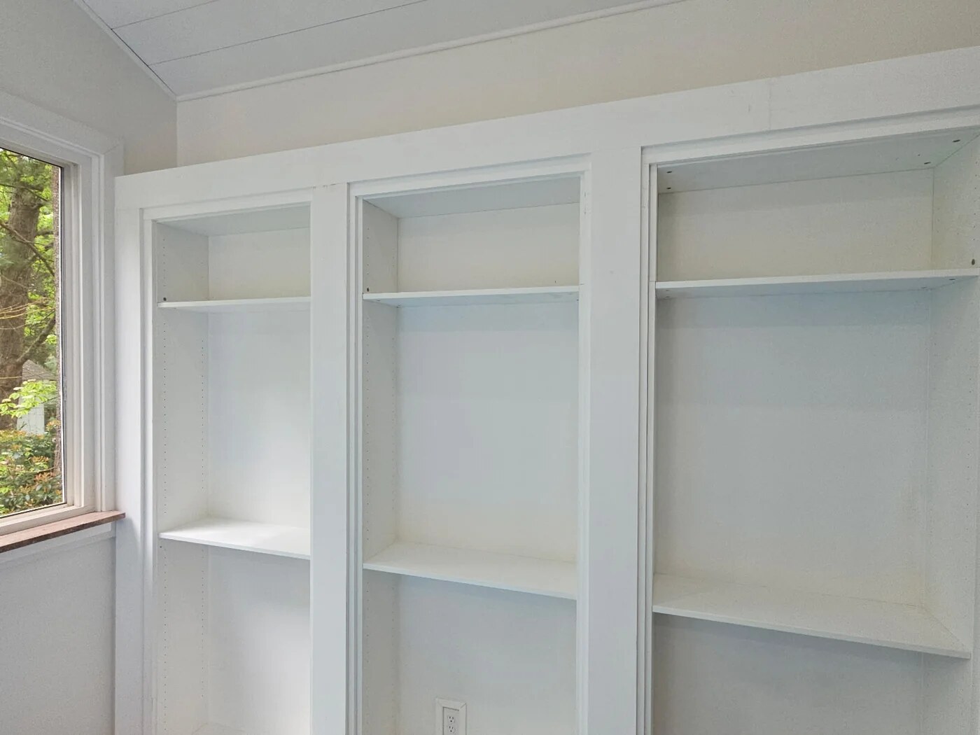 Custom built-in shelving and interior finish work